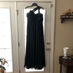 Black Chiffon Evening Gown